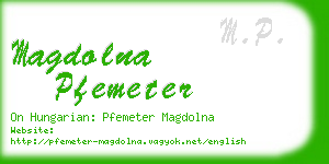 magdolna pfemeter business card